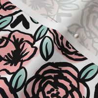 vintage roses fabric // pink rose fabric florals floral design