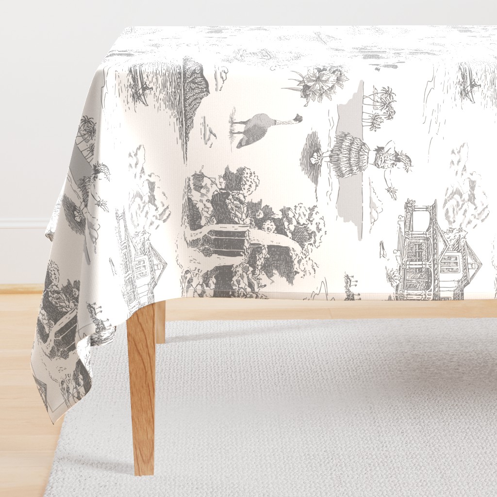 Toile de Hawaii - White/Grey