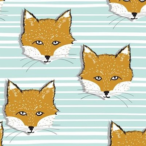 Foxy stripe (mustard + sky blue) 