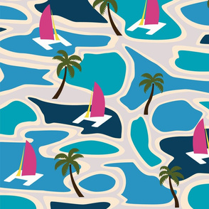 Lagoons and Pink Catamaran Camouflage