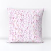 Pink Watercolor Tribal Mudcloth