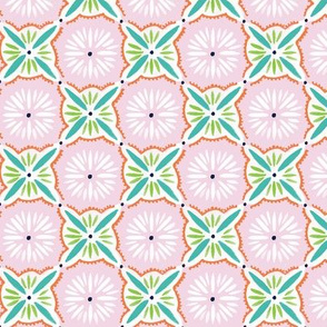 Daisy Tile - Pink Turquoise