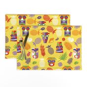 tiki masks yellow | large scale