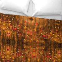 Flower bubbles in deep sea brown and orange