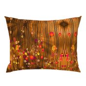 Flower bubbles in deep sea brown and orange