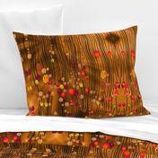 Flower bubbles in deep sea brown and orange