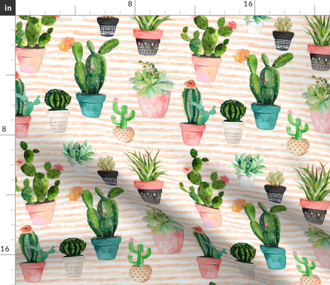10.5" Cactus Obsession / Peach Stripes