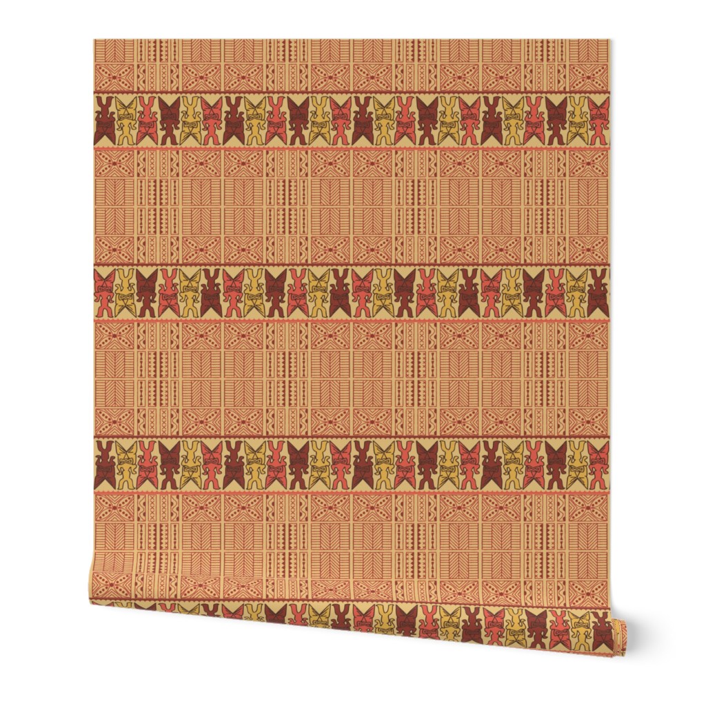 Coco and Red Clay Tiki Luau Tribal Print