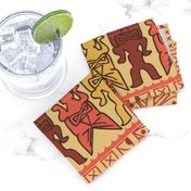 Coco and Red Clay Tiki Luau Tribal Print