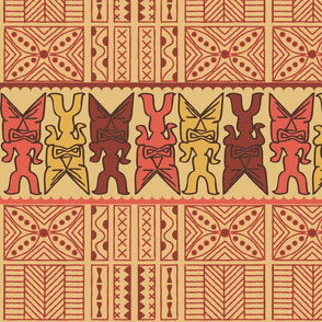 Coco and Red Clay Tiki Luau Tribal Print