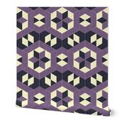 Textured Purple Hexagons and Diamonds