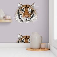 Small Tiger Face on Lilac Grey