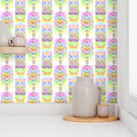 RAINBOW POP ART TIKI PINK YELLOW