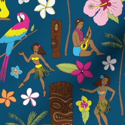 Retro Hawaii Tiki - Teal
