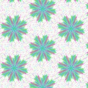 Loopy Fantasy Flowers on Pastel Speckles