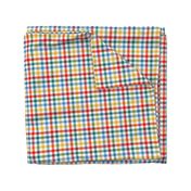 circus gingham - 1/2" squares - red, teal, blue, yellow on white