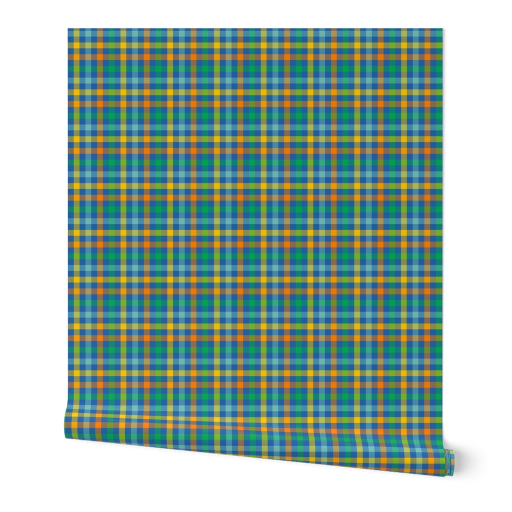 circus gingham, 1/2" squares on blue