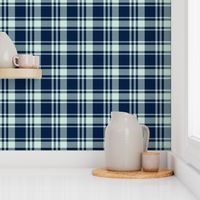 fall plaid - navy and mint