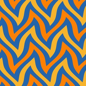 zigzag wave - blue, yellow, orange