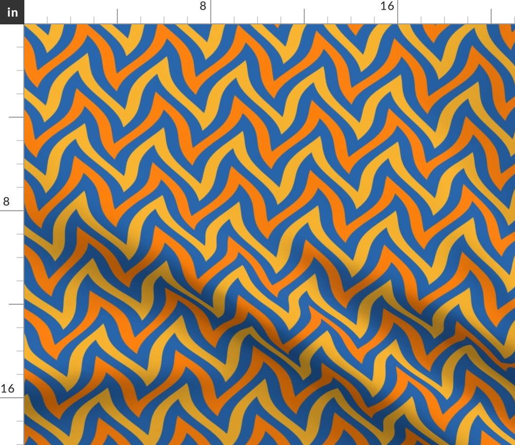 zigzag wave - blue, yellow, orange