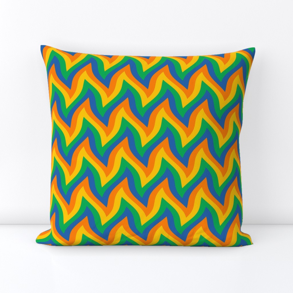 zigzag wave - orange, yellow, green, blue