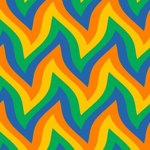 zigzag wave - orange, yellow, green, blue