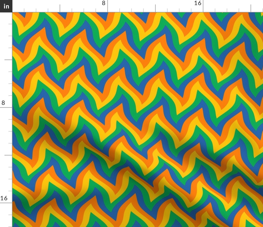 zigzag wave - orange, yellow, green, blue