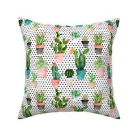 8" Cactus Obsession /Black & White / Polka Dots