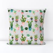 8" Cactus Obsession /Black & White / Polka Dots