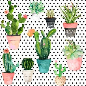 7"  Cactus Obsession /Black & White / Polka Dots