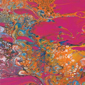 Pink and Orange fluid art