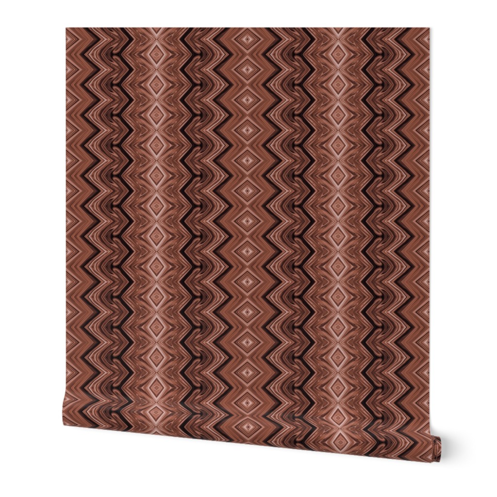 Chocolate Brown Rickrack Stripe, large