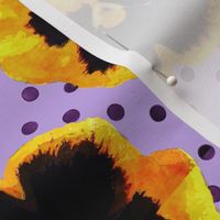 Yellow Pansies Purple Dots