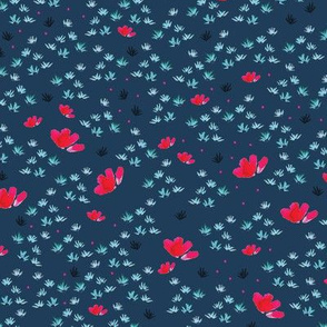Ditsy floral on navy