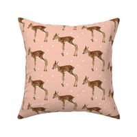 Lovely Fawn on Pink + Hearts