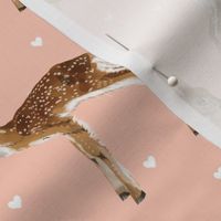 Lovely Fawn on Pink + Hearts