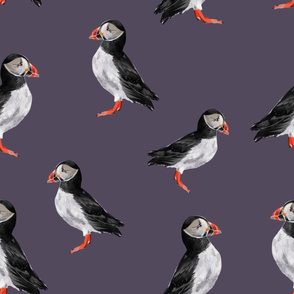 Puffin Party - Purple - Large