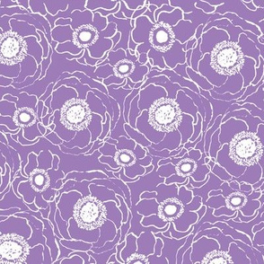 purple blooms flowers fabric