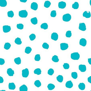 turquoise painted dots fabric
