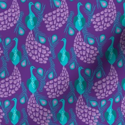 peacock_multi_3peacock fabric girls nursery baby design  turquoise purple