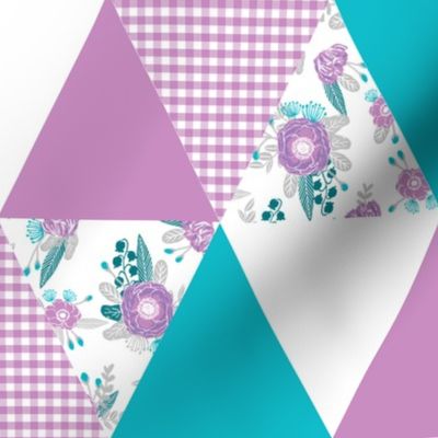 triangle cheater quilt baby girl nursery purple and turquoise nursery design