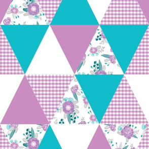 triangle cheater quilt baby girl nursery purple and turquoise nursery design