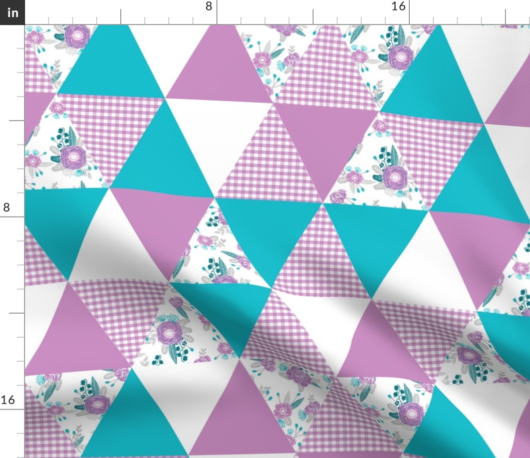 triangle cheater quilt baby girl nursery purple and turquoise nursery design