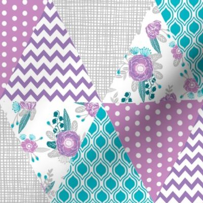 triangle cheater quilt baby girl nursery purple and turquoise nursery design