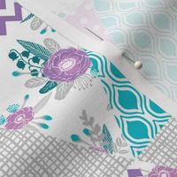 triangle cheater quilt baby girl nursery purple and turquoise nursery design