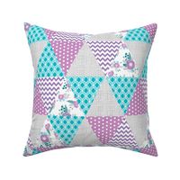 triangle cheater quilt baby girl nursery purple and turquoise nursery design