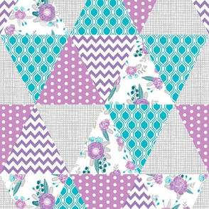 triangle cheater quilt baby girl nursery purple and turquoise nursery design