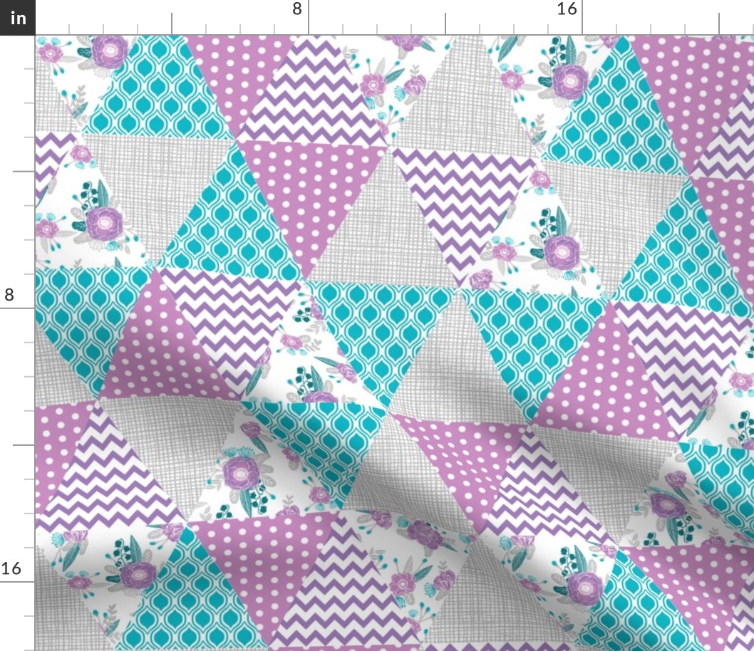 triangle cheater quilt baby girl nursery purple and turquoise nursery design