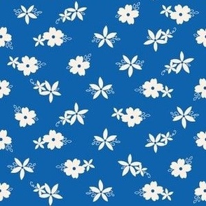 Swedish floral summer blue and white