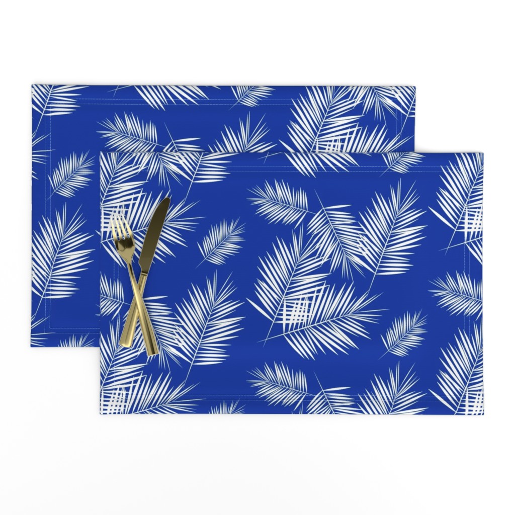 Palm leaf - cobalt blue, tropical palm tree Palm leaves 